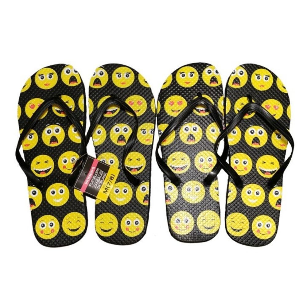 Emoji Flip Flops - 2 Pairs